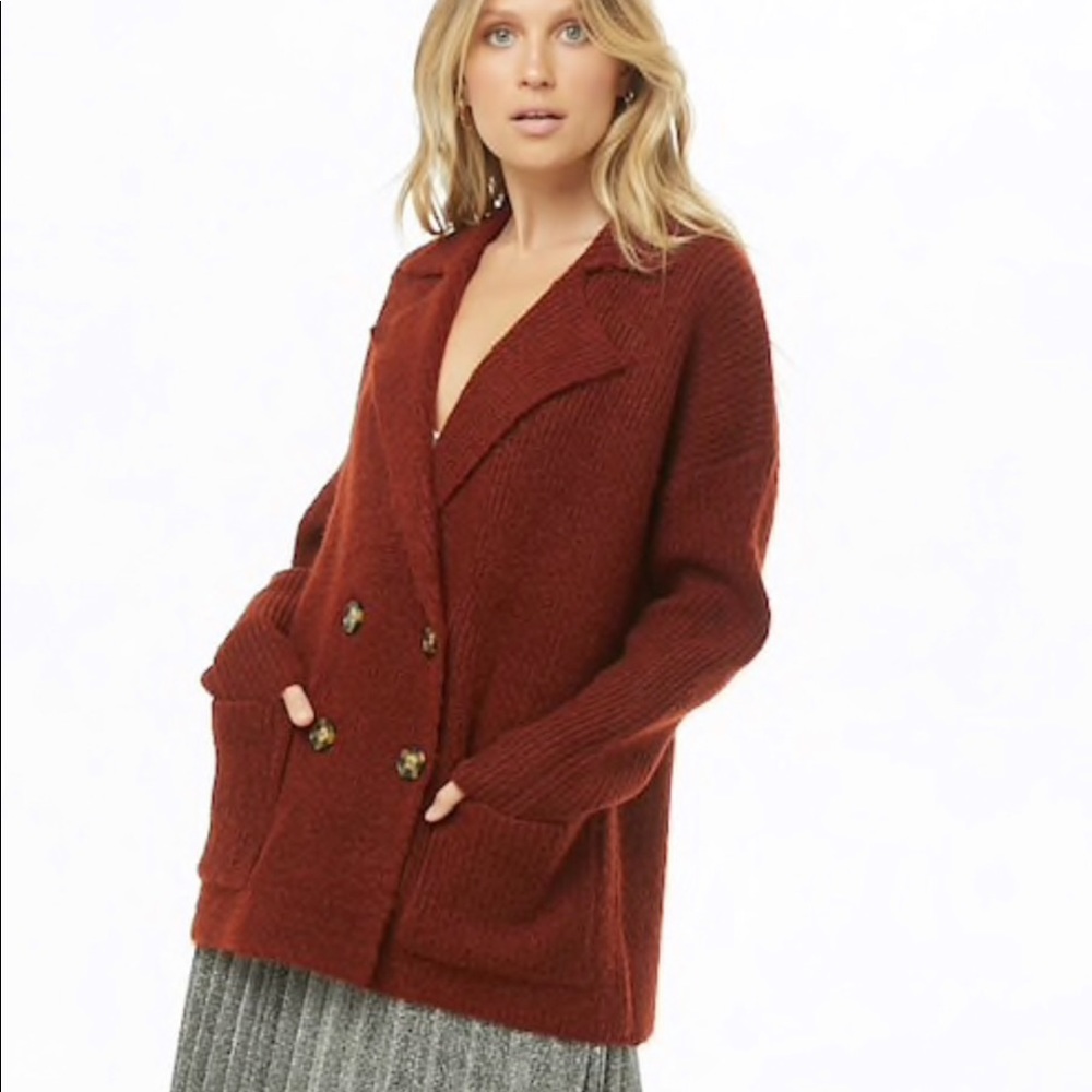 Forever 21 🧡 Brushed Double-Breasted Cardigan